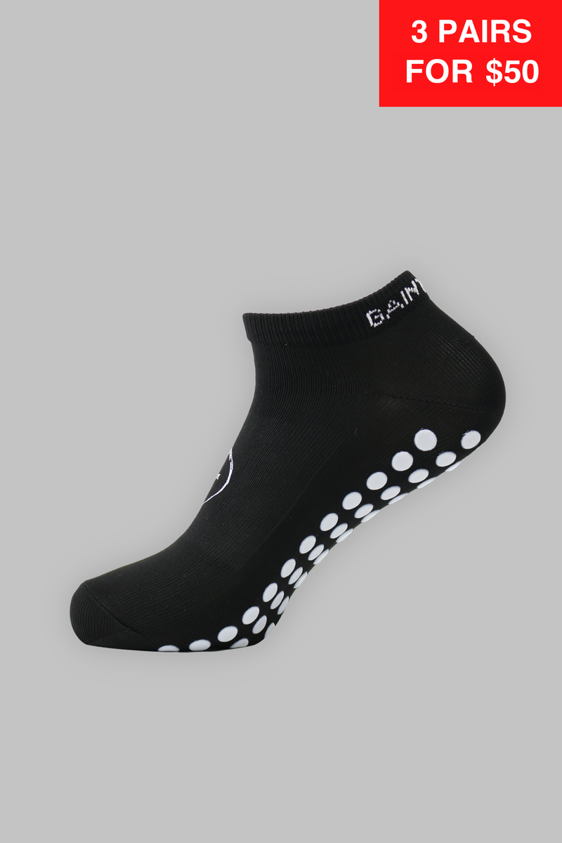 Ankle Grip Socks Black Gain The Edge AUS
