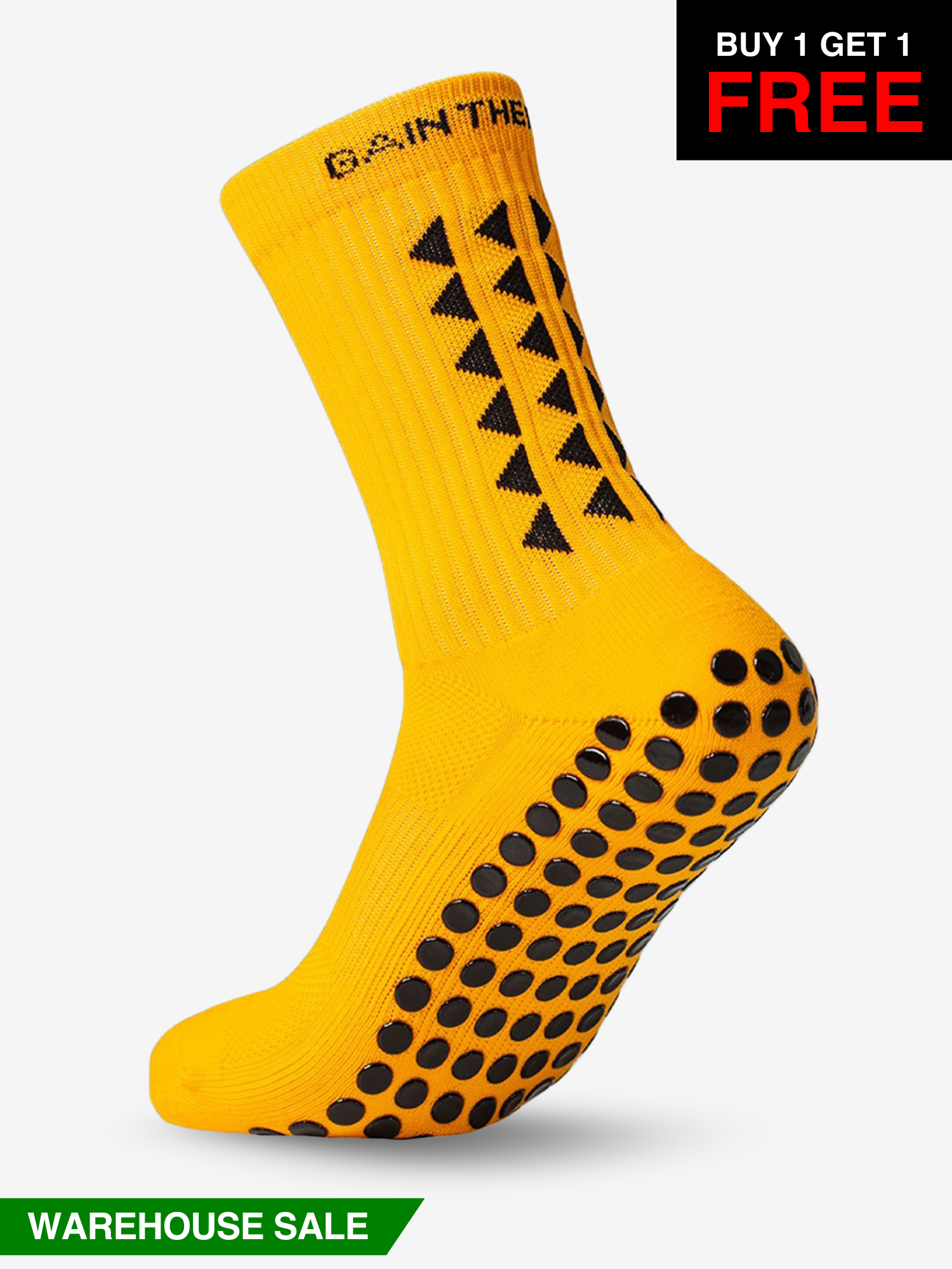 GRIP SOCKS 3.0  MidCalf Length - Orange - WAREHOUSE SALE BUY 1 GET 1 FREE
