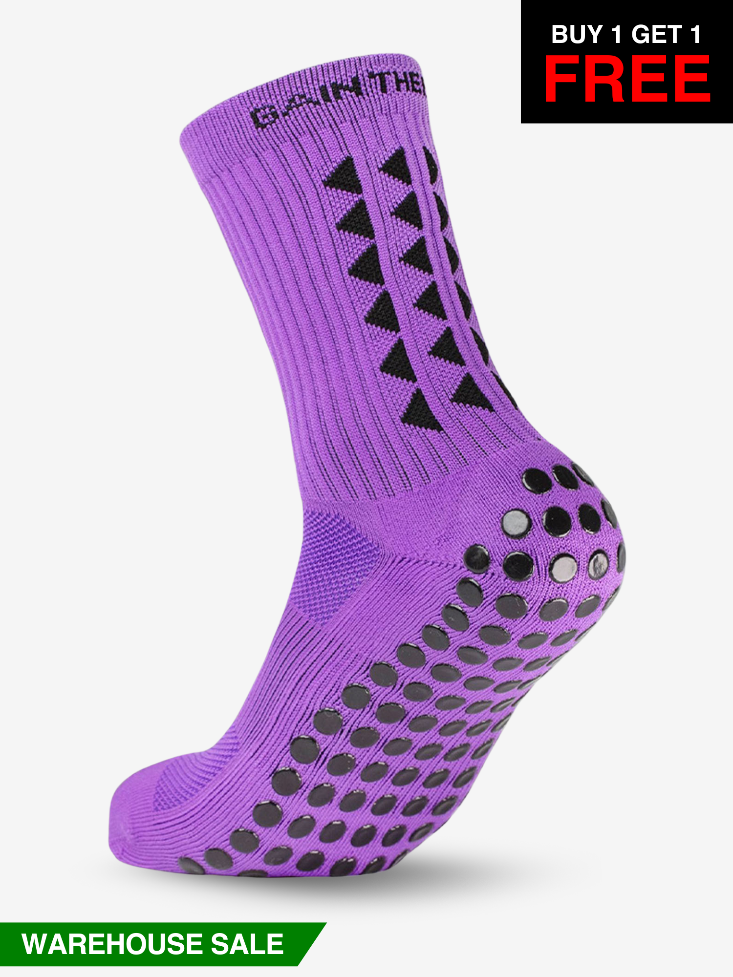 GRIP SOCKS 3.0  MidCalf Length - Purple - WAREHOUSE SALE BUY 1 GET 1 FREE