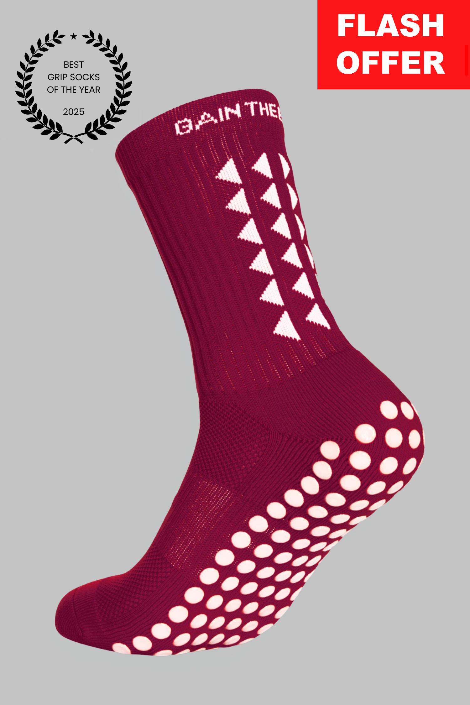 GRIP SOCKS 3.0  MidCalf Length - Maroon
