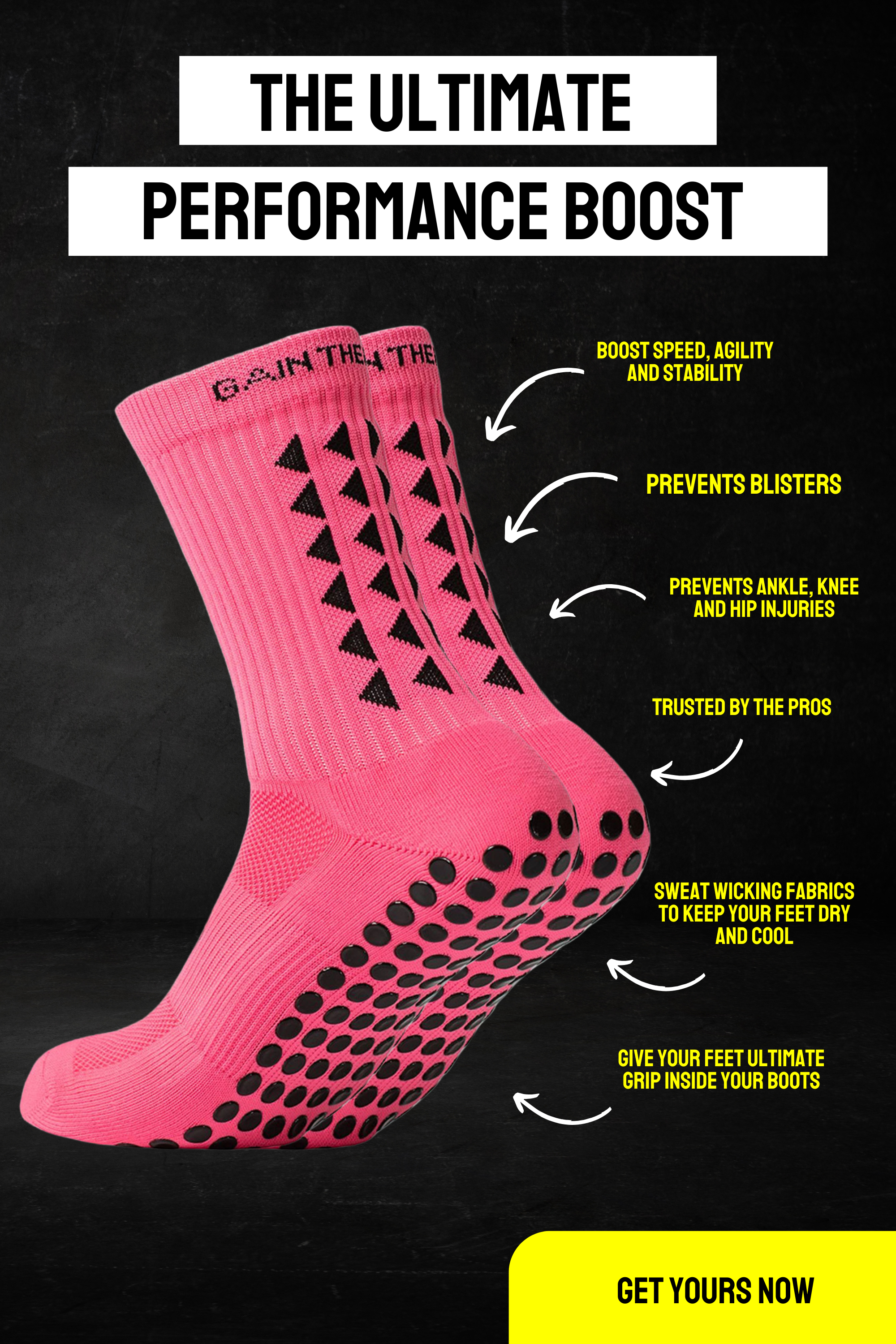 GRIP SOCKS 3.0  MidCalf Length - Pink