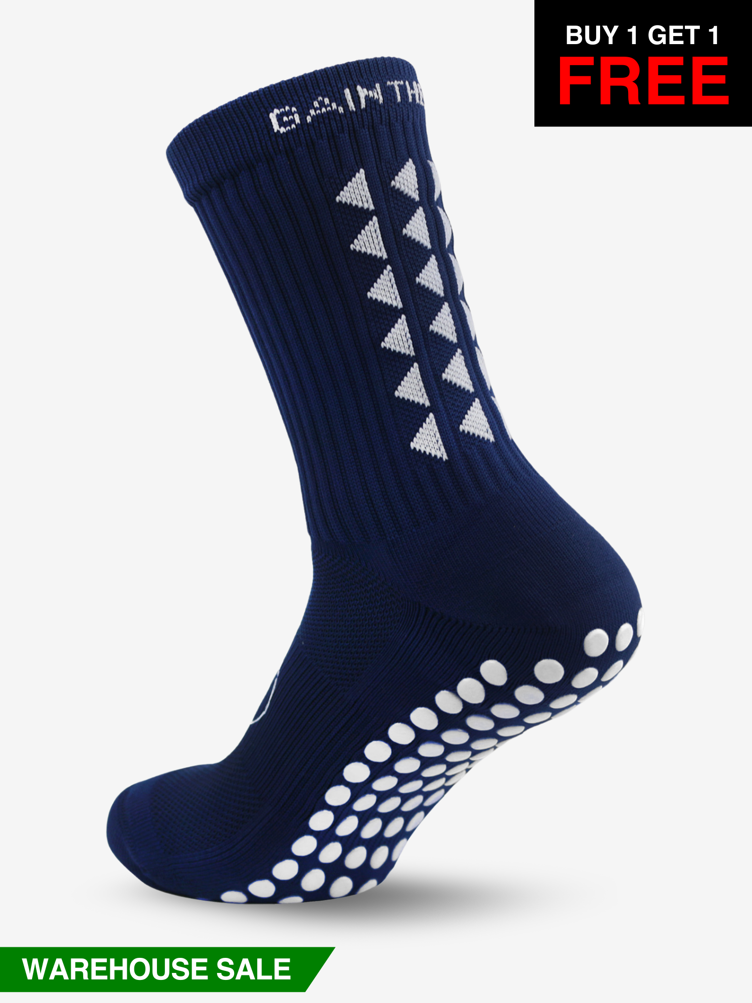 GRIP SOCKS 3.0  MidCalf Length - Navy Blue - WAREHOUSE SALE BUY 1 GET 1 FREE