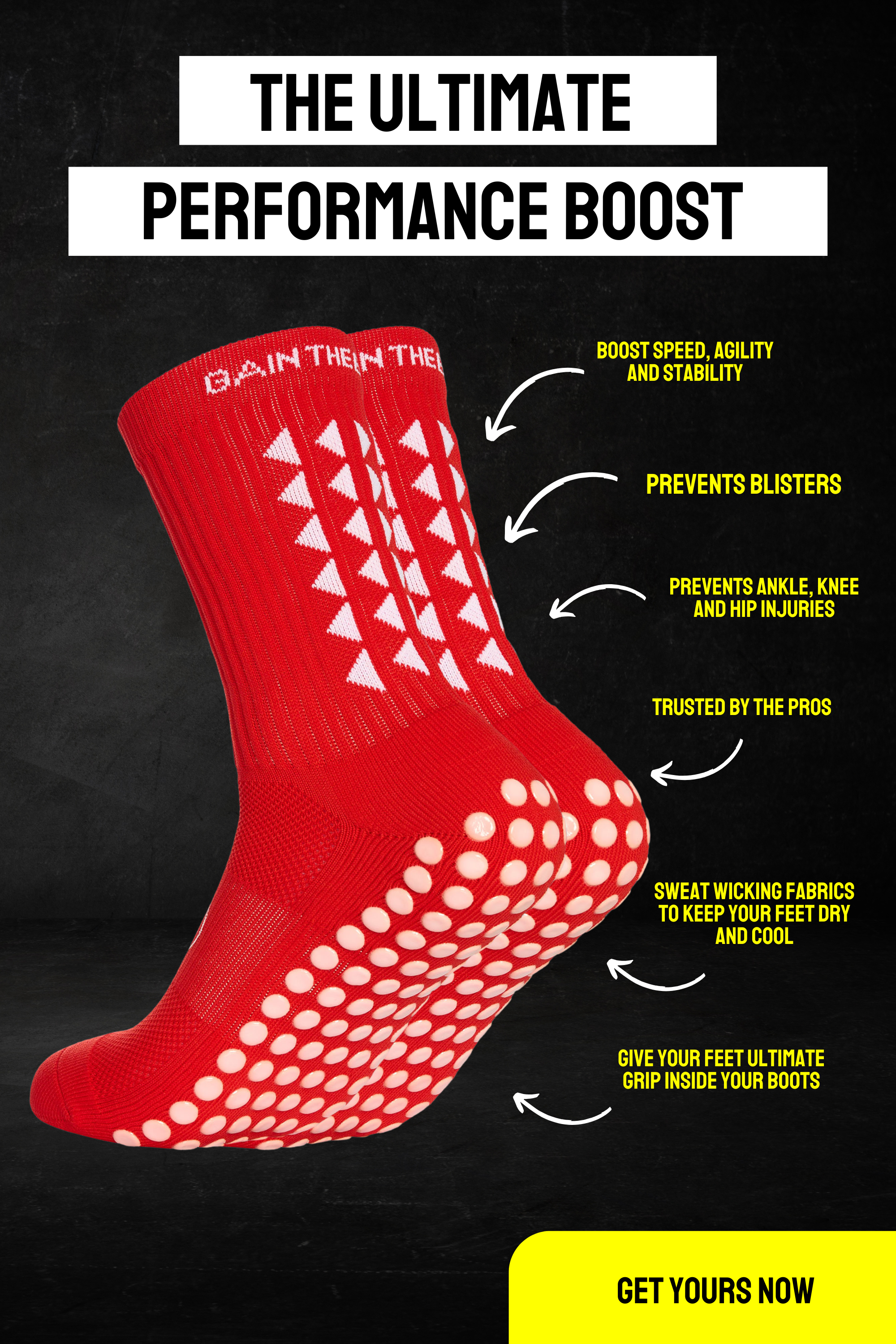 GRIP SOCKS 3.0  MidCalf Length - Red