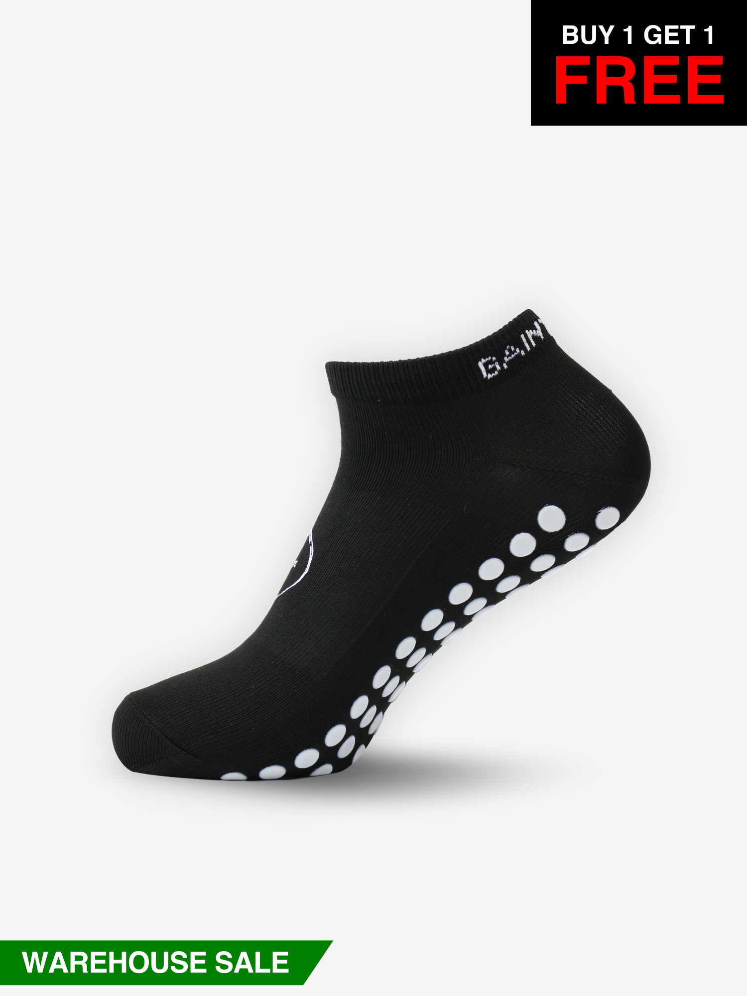 Ankle Grip Socks - Black - WAREHOUSE SALE BUY 1 GET 1 FREE