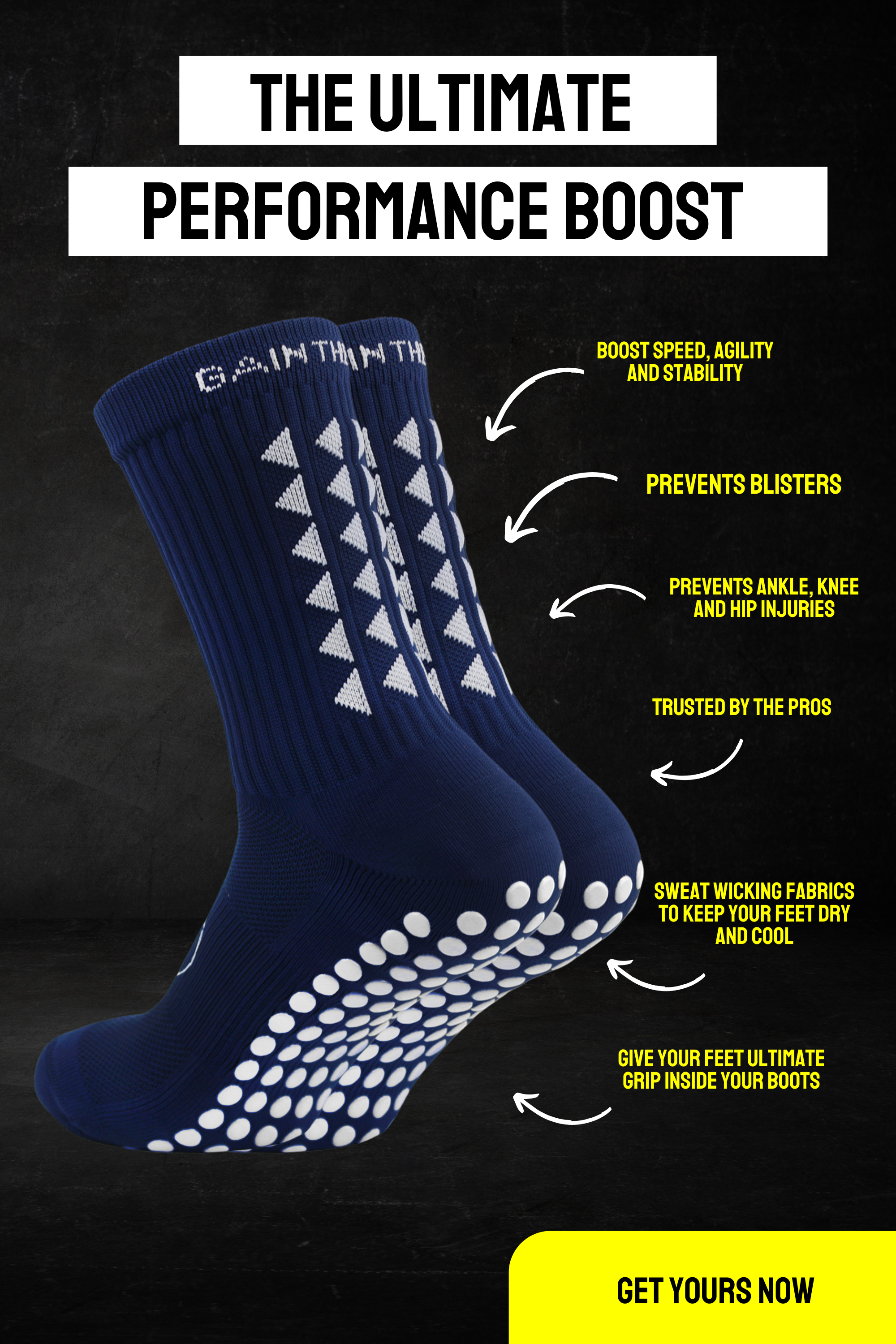 GRIP SOCKS 3.0  MidCalf Length - Navy Blue