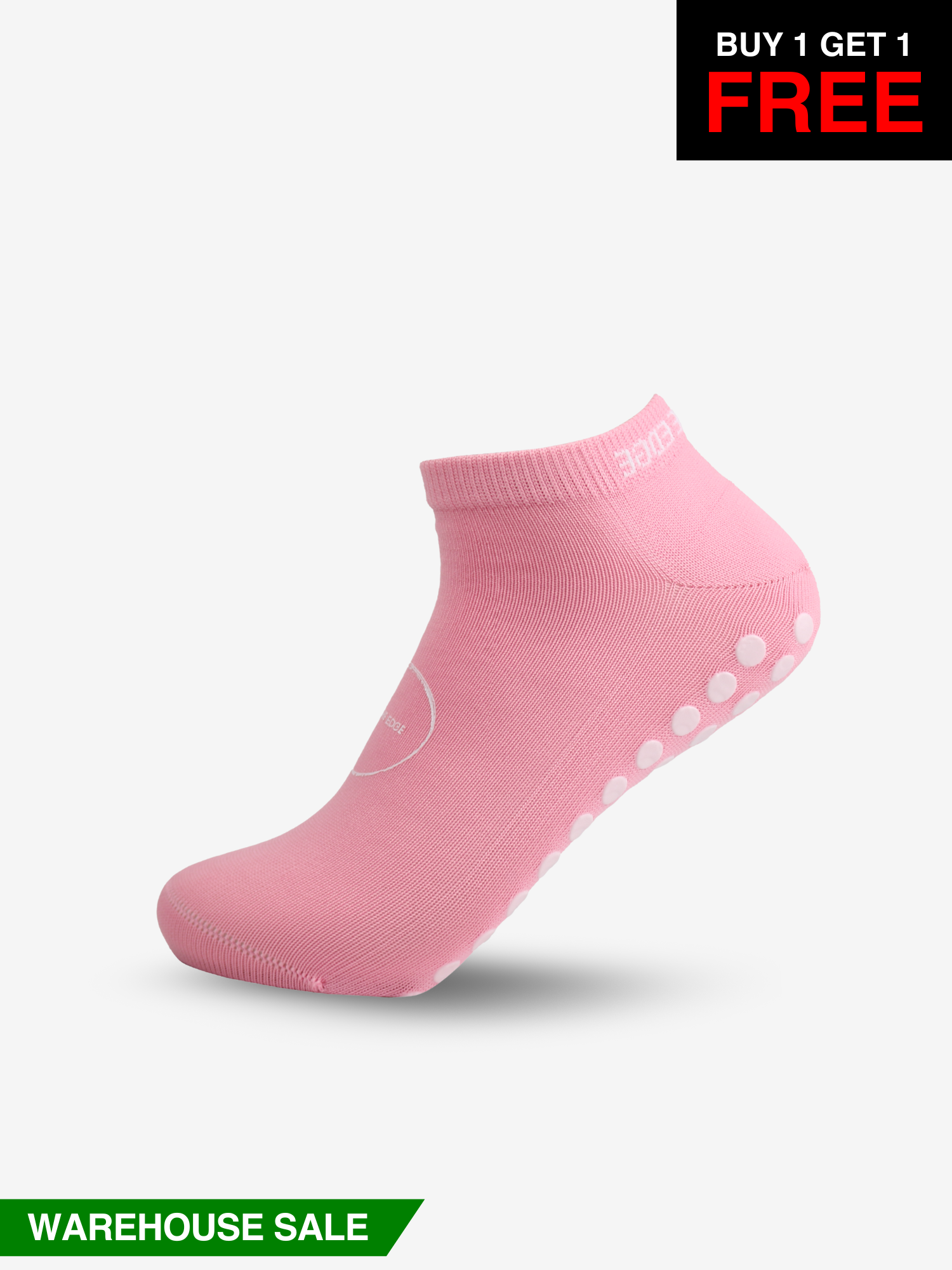 Ankle Grip Socks - Pink - WAREHOUSE SALE BUY 1 GET 1 FREE