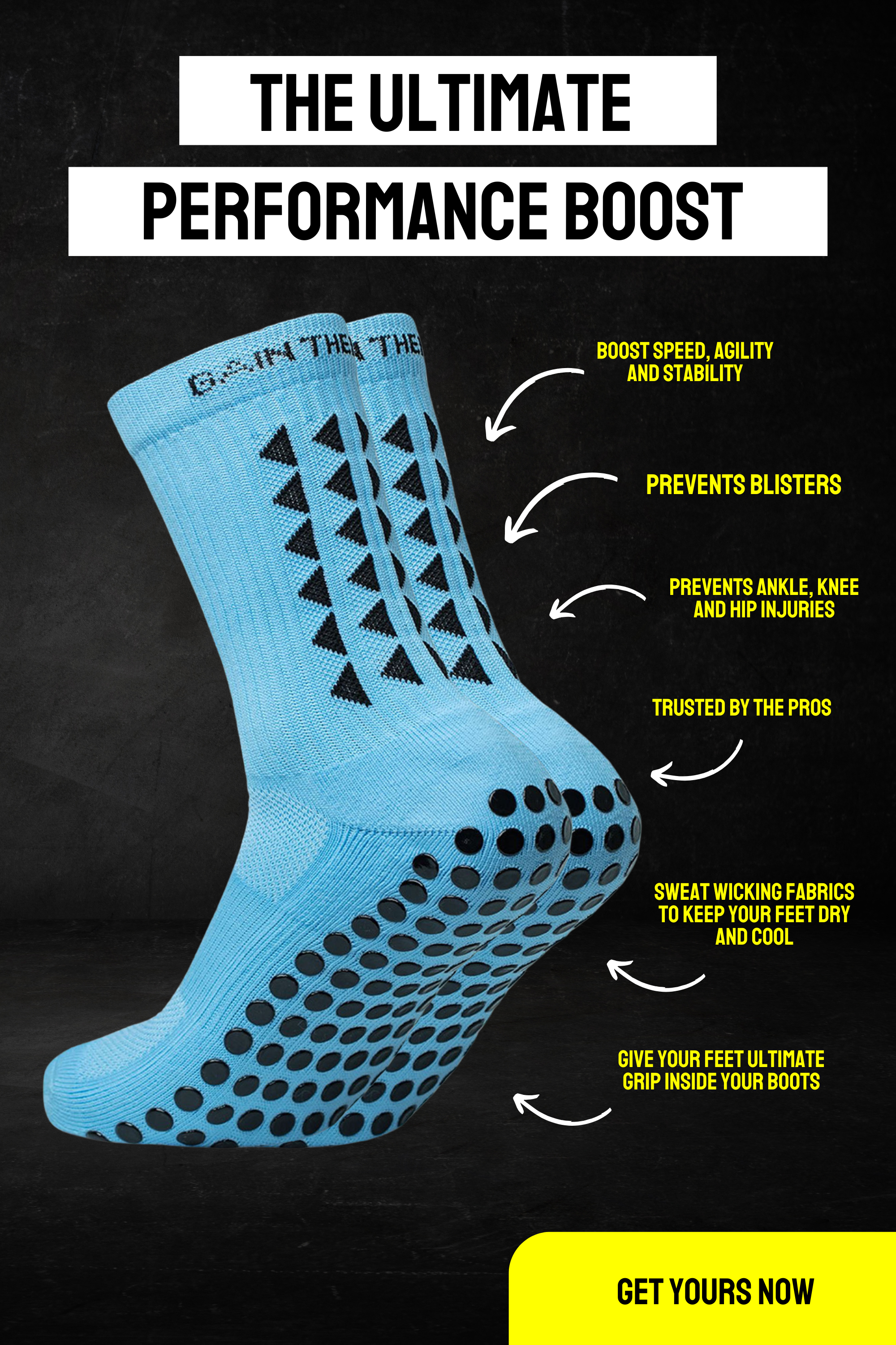 GRIP SOCKS 3.0  MidCalf Length - Light Blue