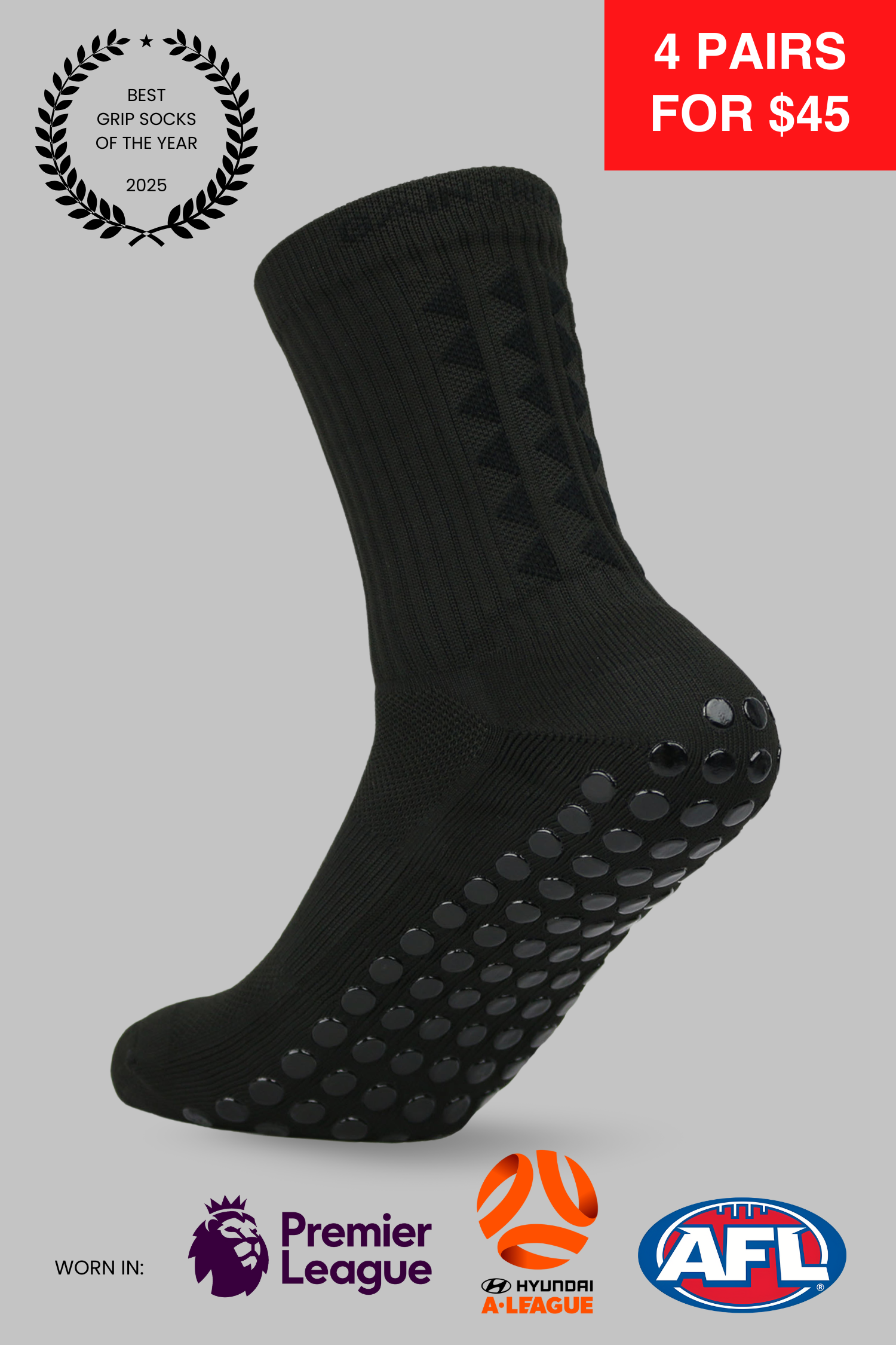 GRIP SOCKS 3.0 midcalf length - BLACKOUT EDITION