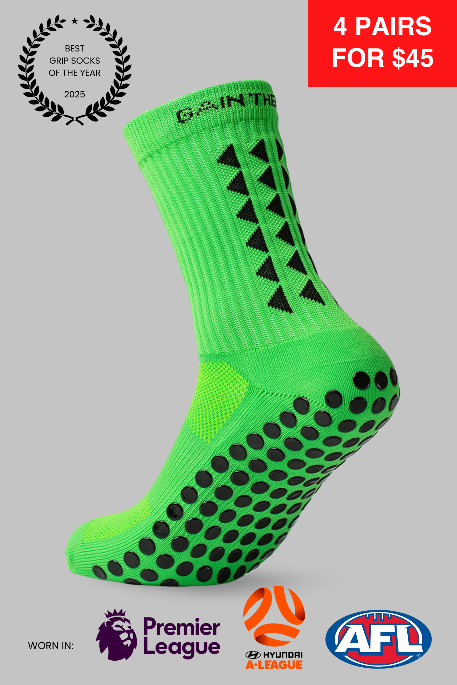 GRIP SOCKS 3.0  MidCalf Length - Green