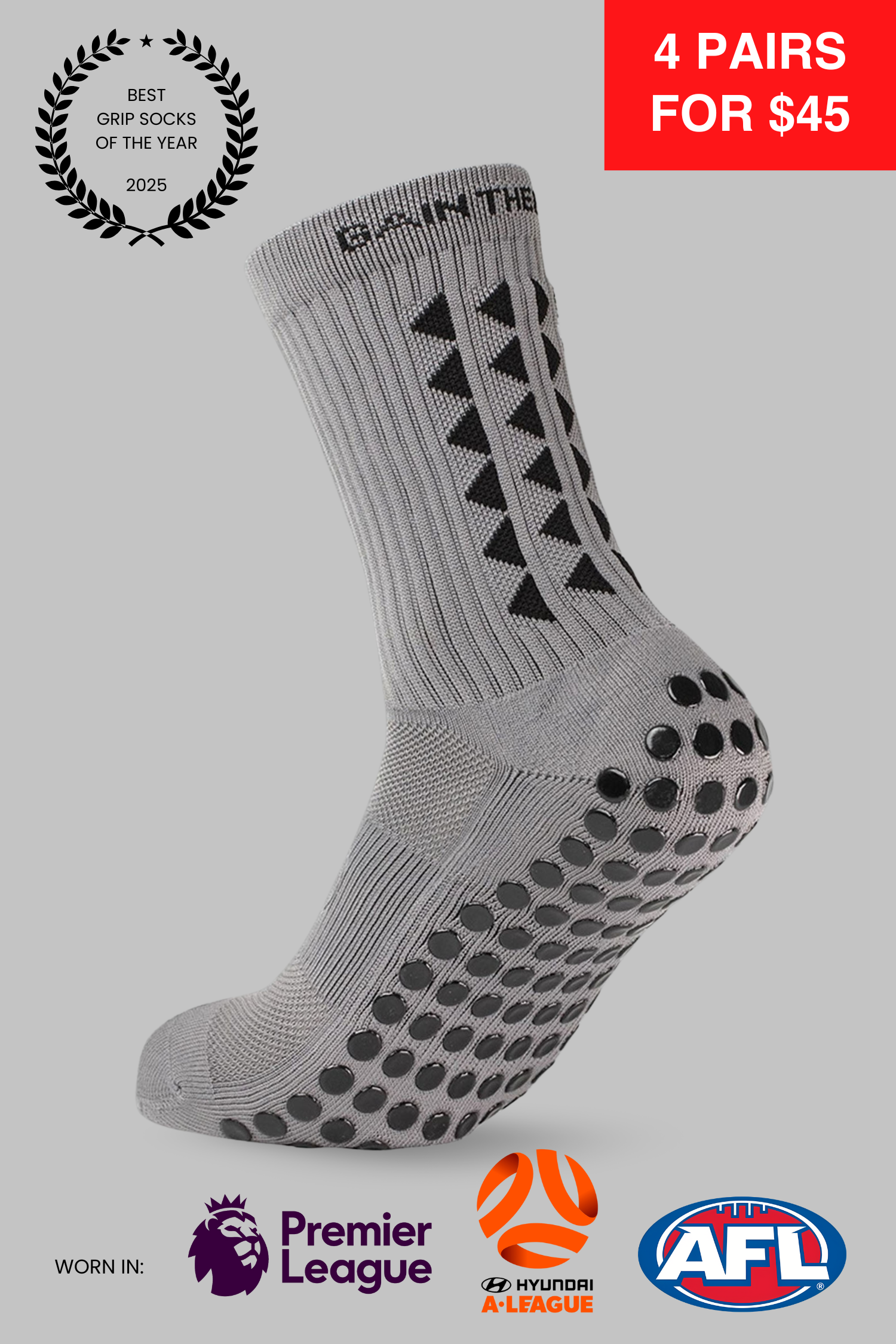 GRIP SOCKS 3.0  MidCalf Length - Grey