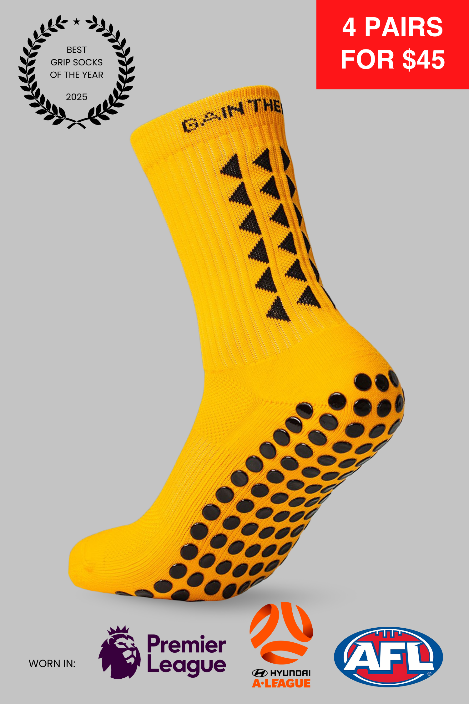 GRIP SOCKS 3.0  MidCalf Length - Orange