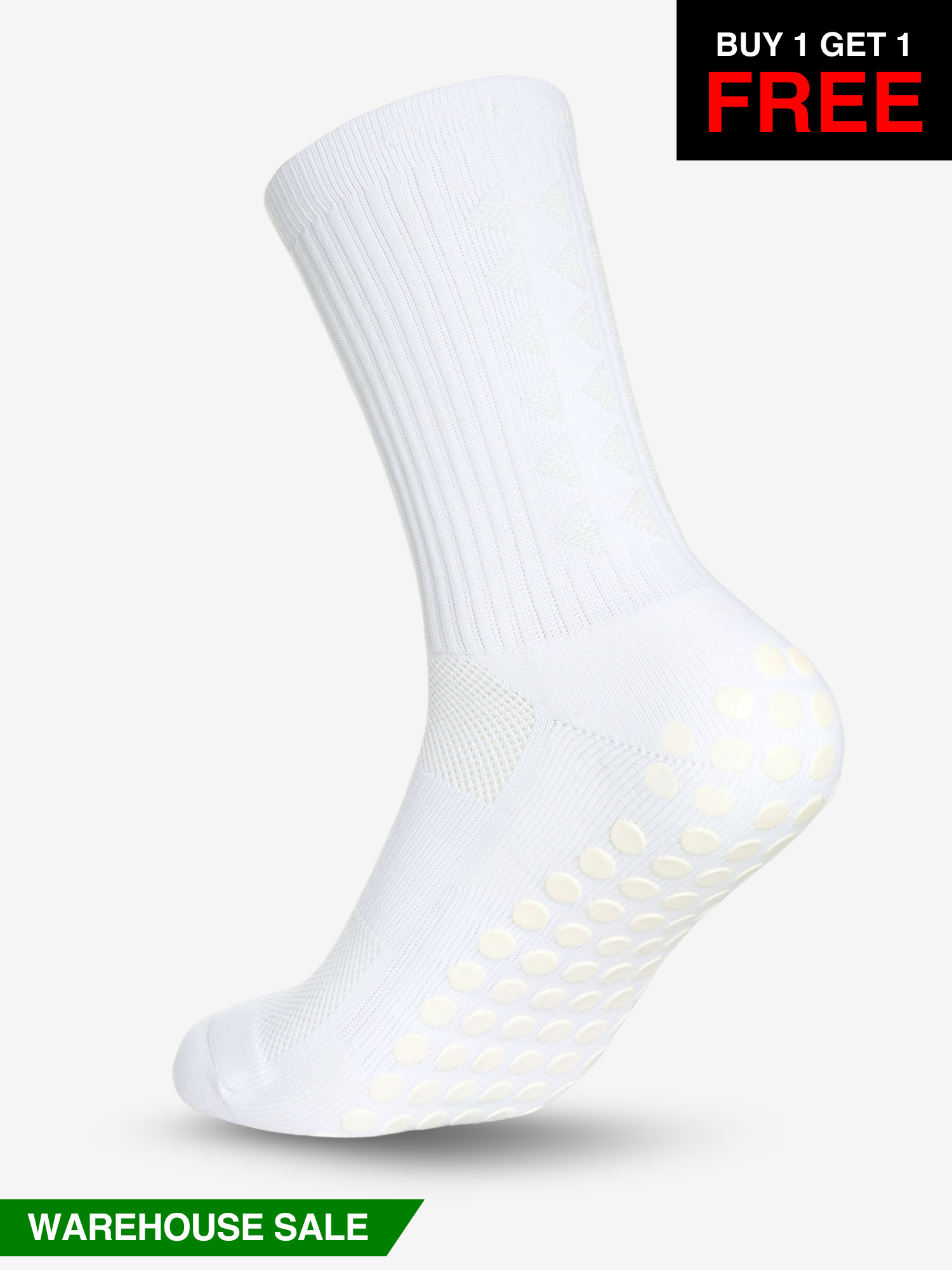 GRIP SOCKS 3.0 midcalf length - WHITEOUT - WAREHOUSE SALE BUY 1 GET 1 FREE