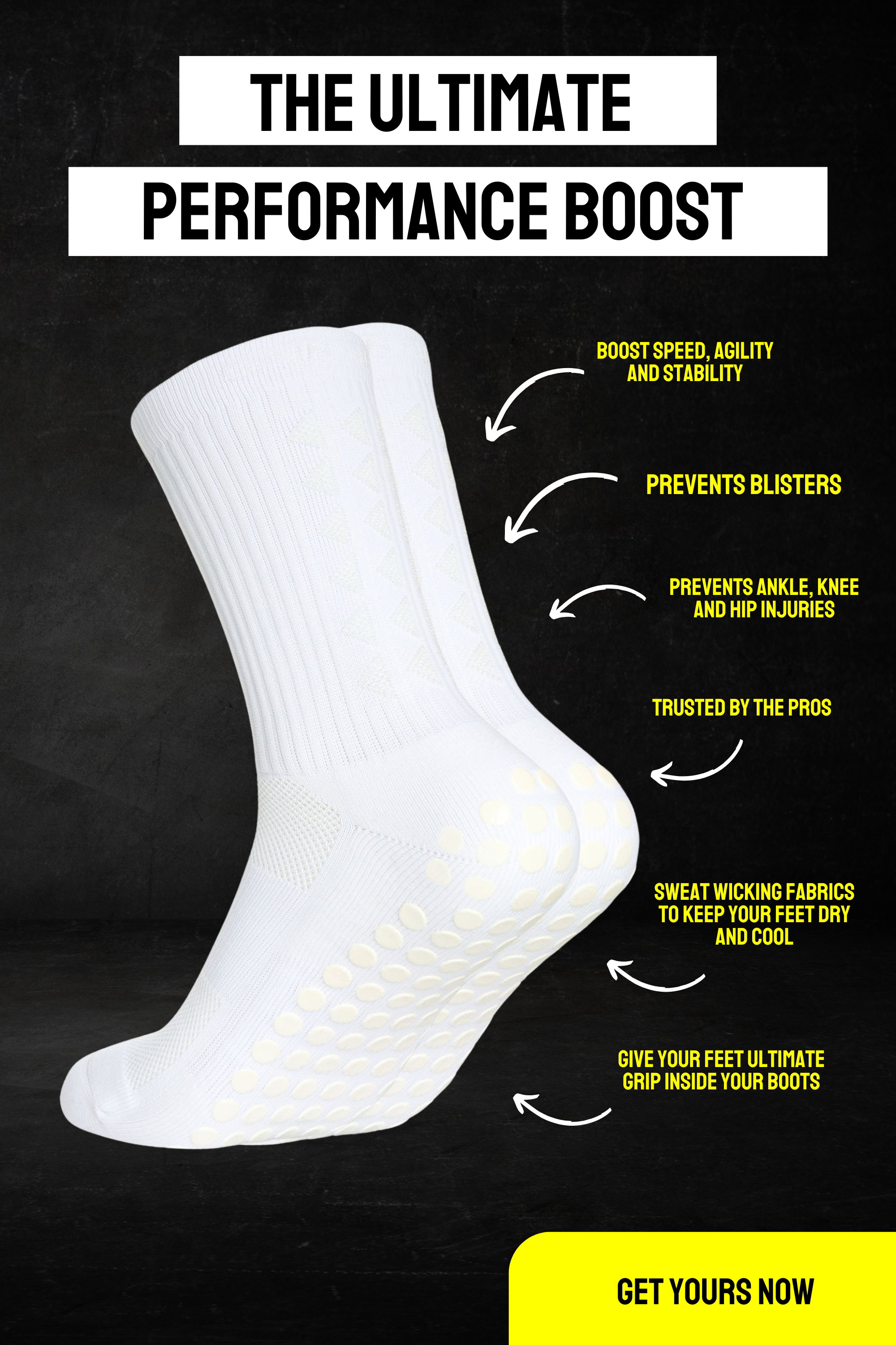 GRIP SOCKS 3.0 midcalf length - WHITEOUT EDITION