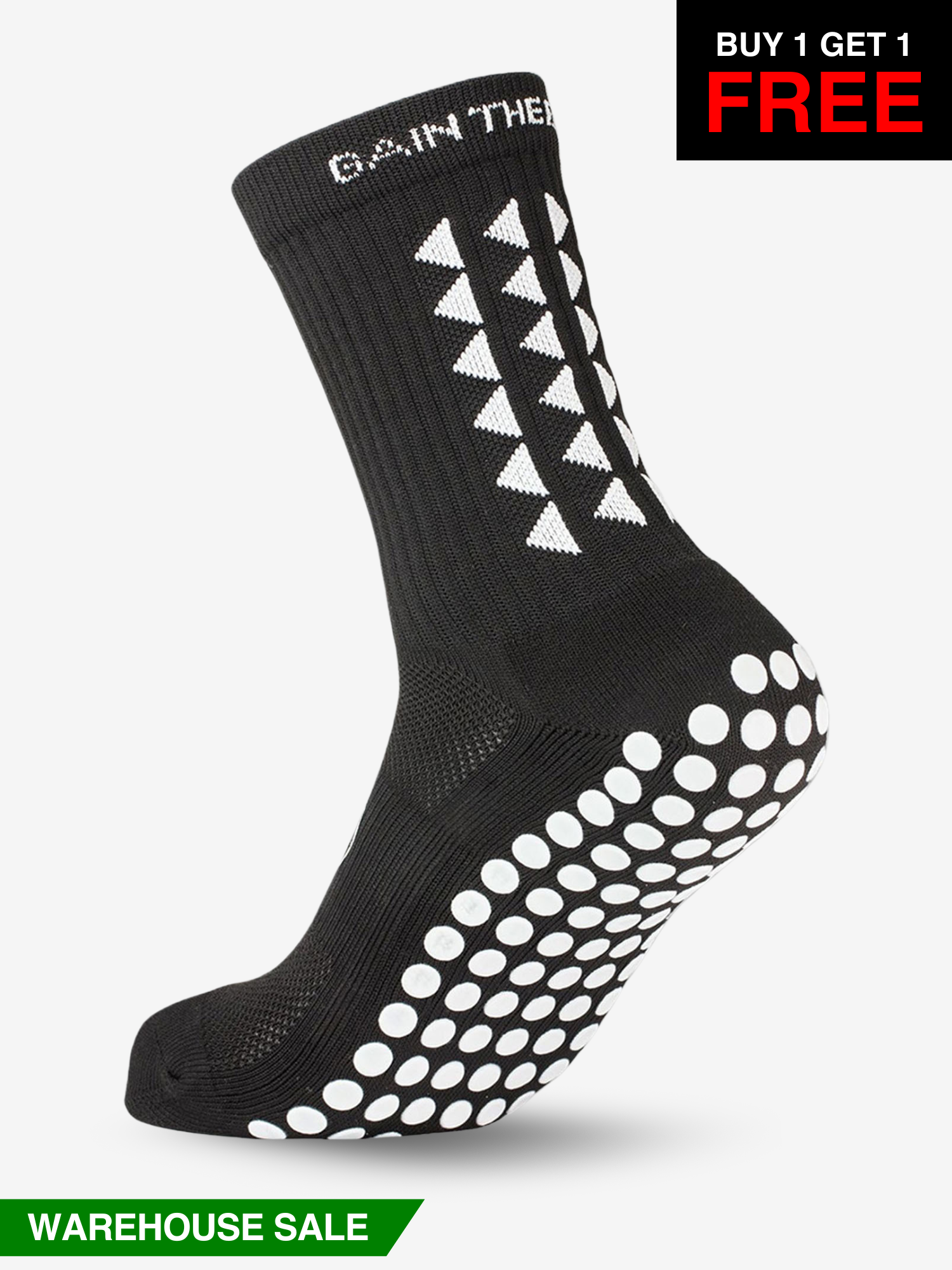 GRIP SOCKS 3.0 MidCalf Length - Black - WAREHOUSE SALE BUY 1 GET 1 FREE