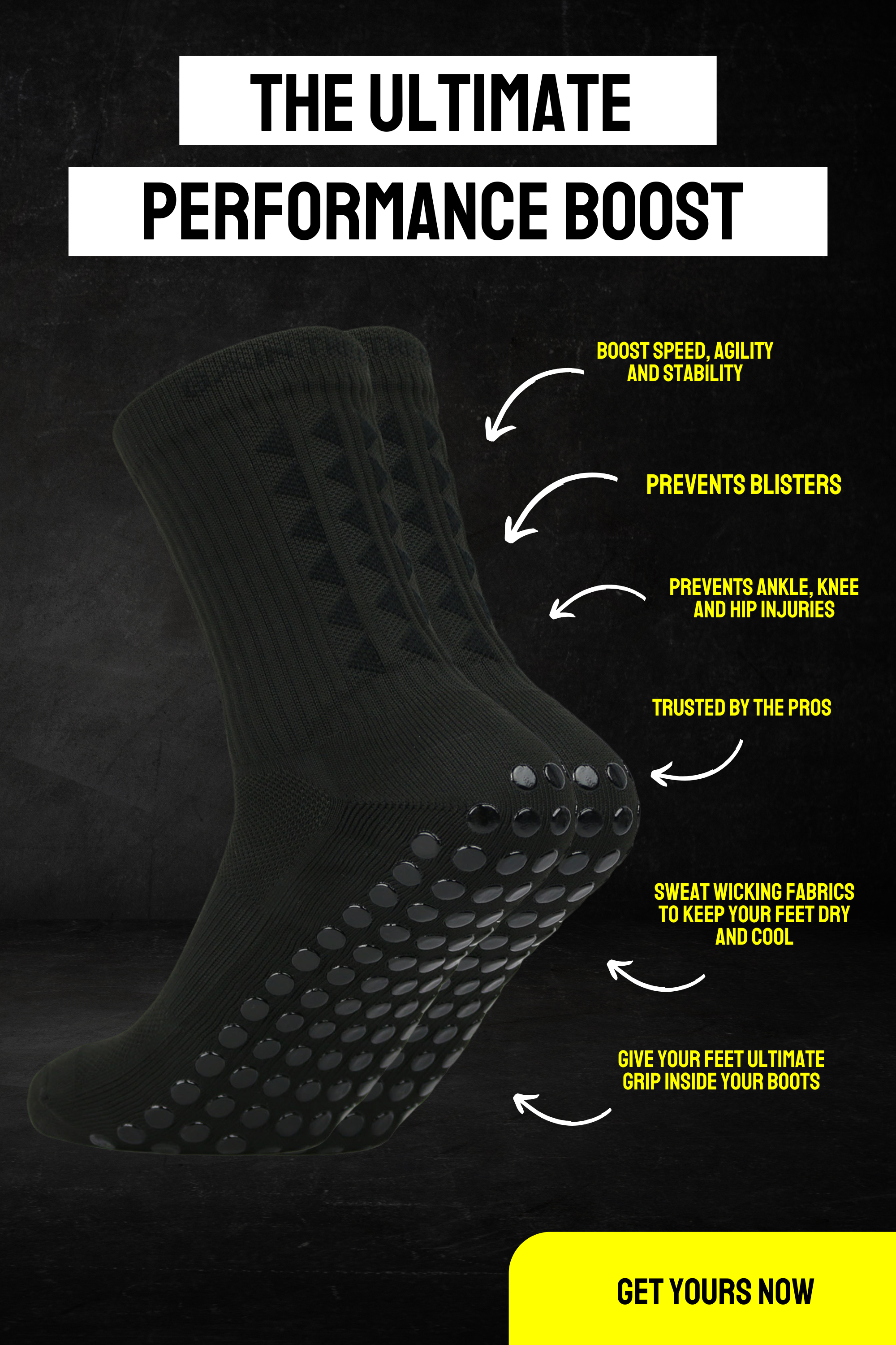 GRIP SOCKS 3.0 midcalf length - BLACKOUT EDITION