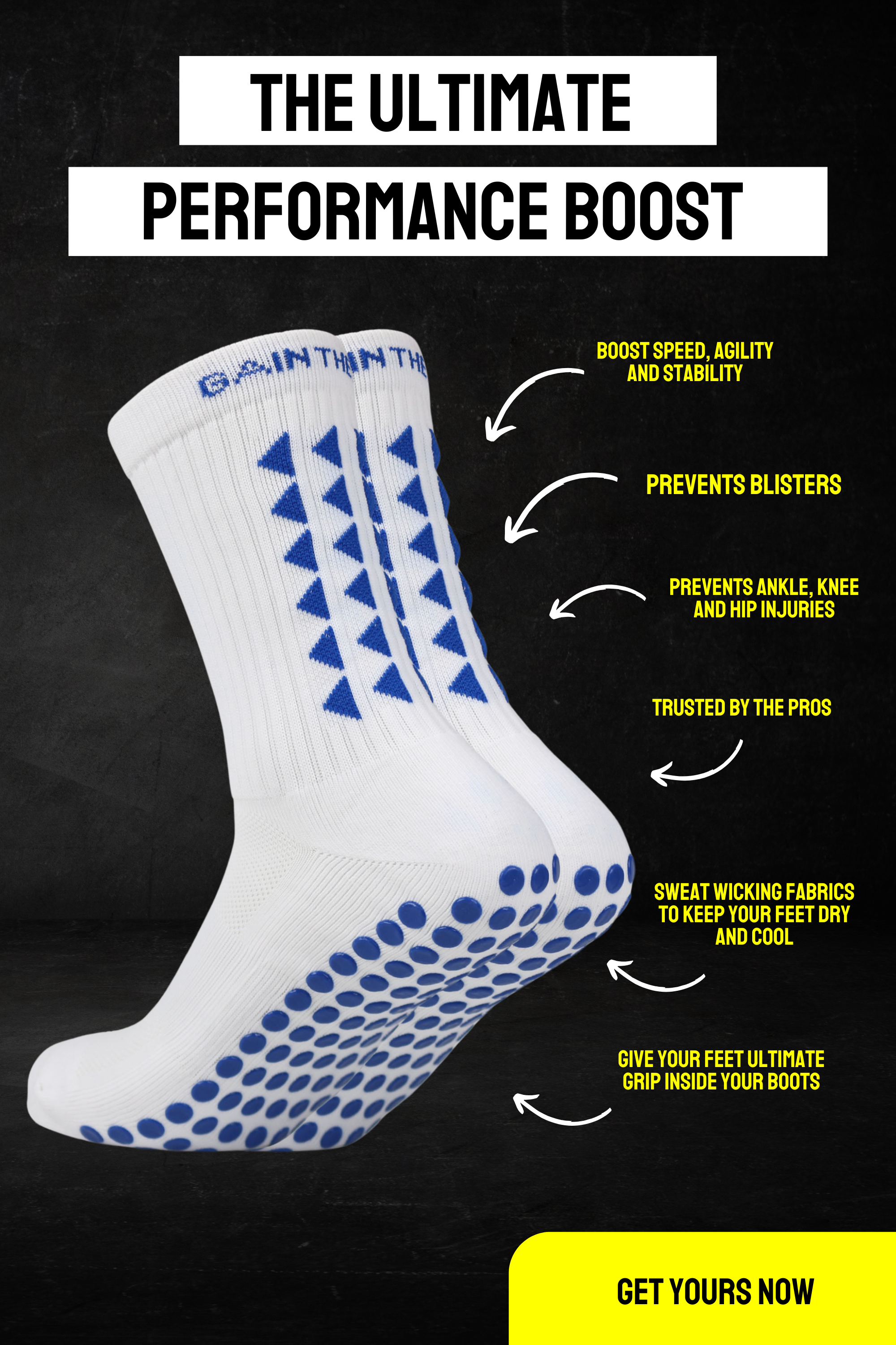 LIMITED EDITION GRIP SOCKS 3.0 - White & Blue