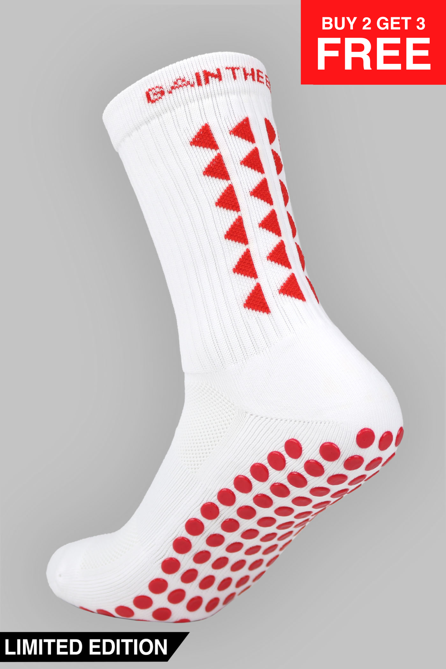 LIMITED EDITION GRIP SOCKS 3.0 - White & Red