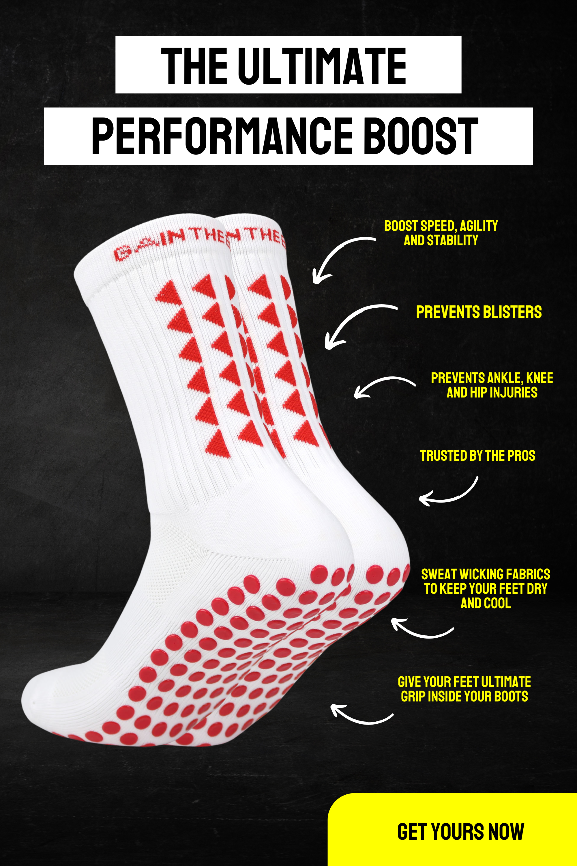 LIMITED EDITION GRIP SOCKS 3.0 - White & Red