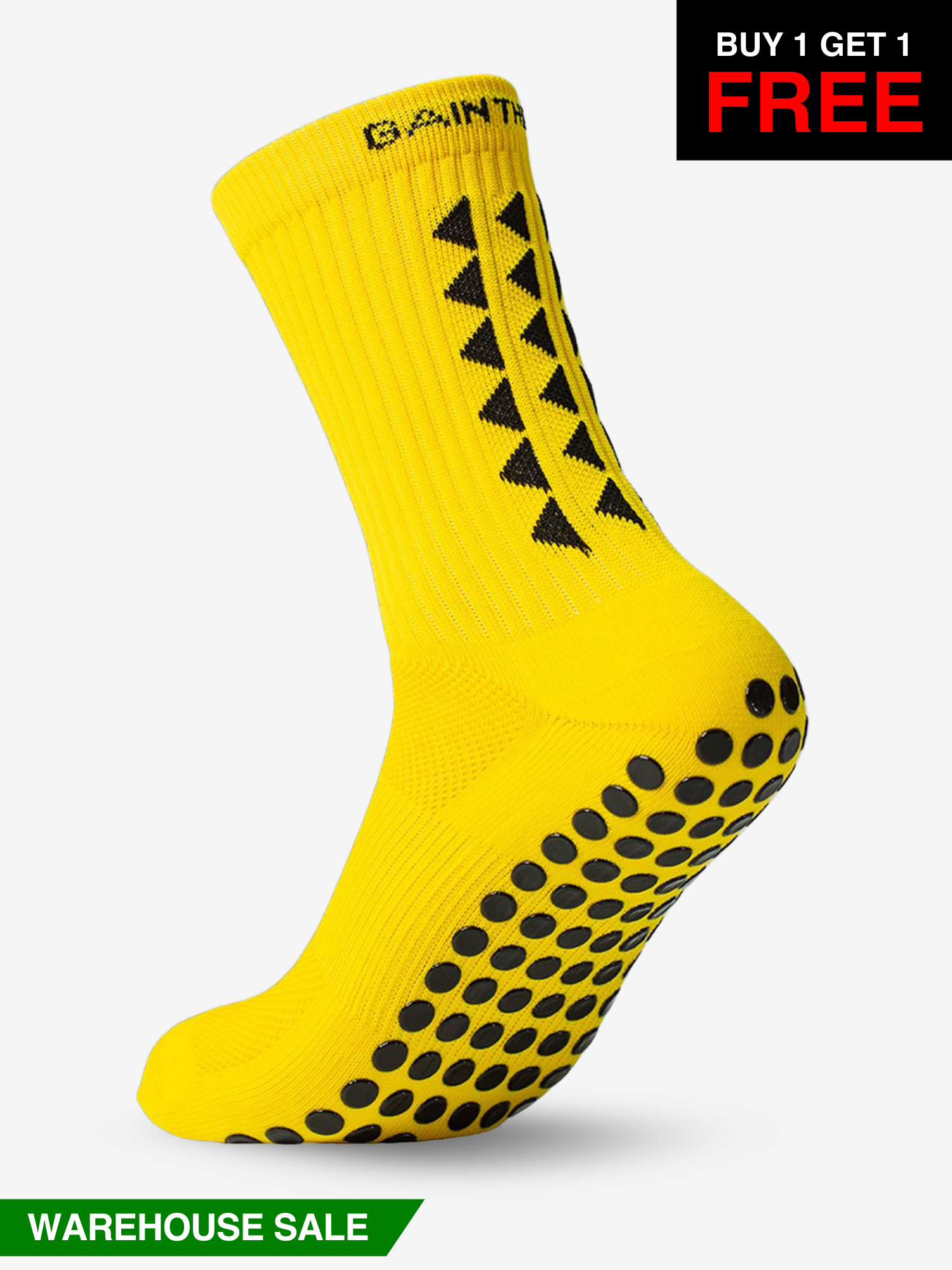 GRIP SOCKS 3.0  MidCalf Length - Yellow - WAREHOUSE SALE BUY 1 GET 1 FREE