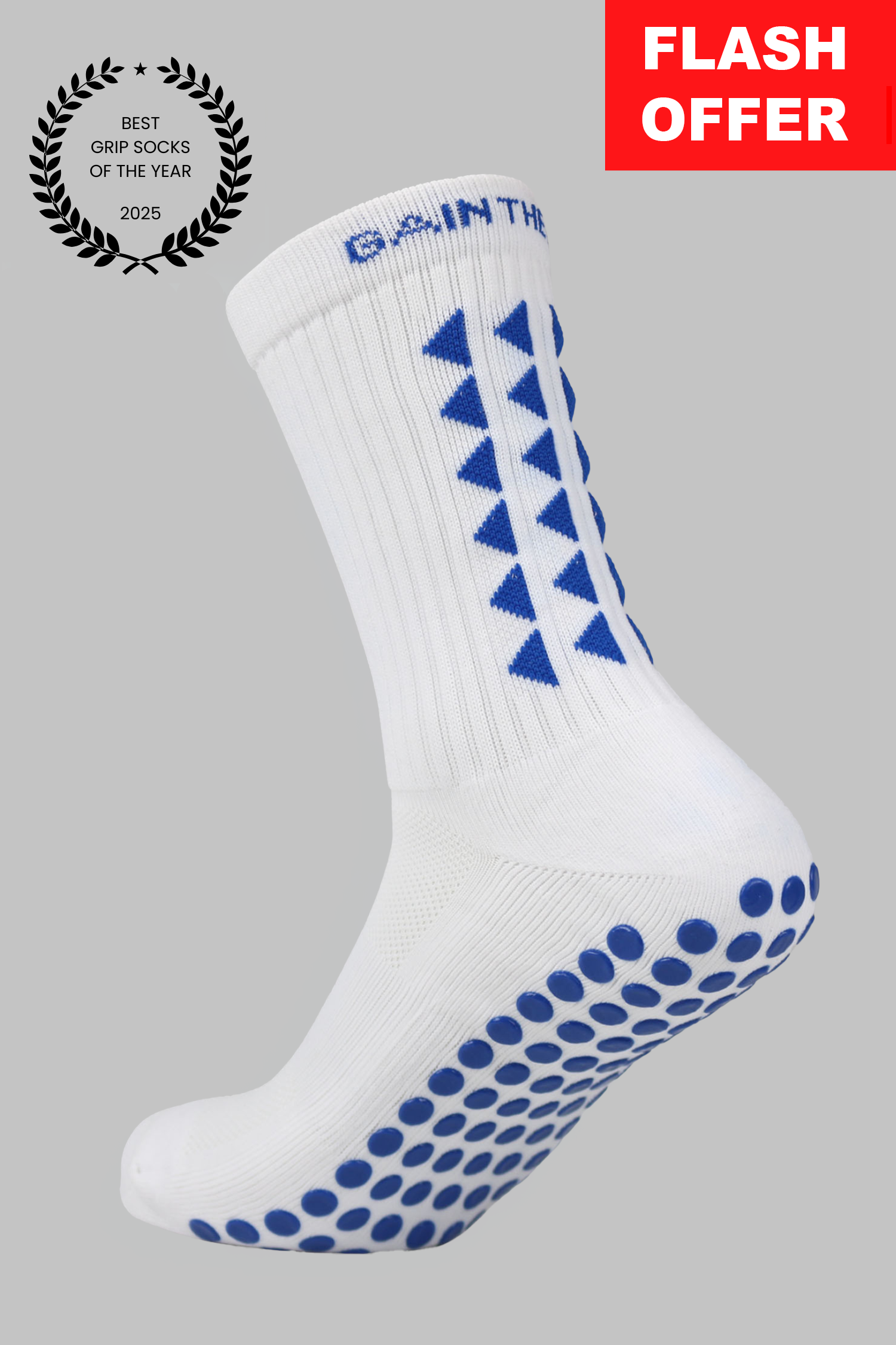 LIMITED EDITION GRIP SOCKS 3.0 - White & Blue